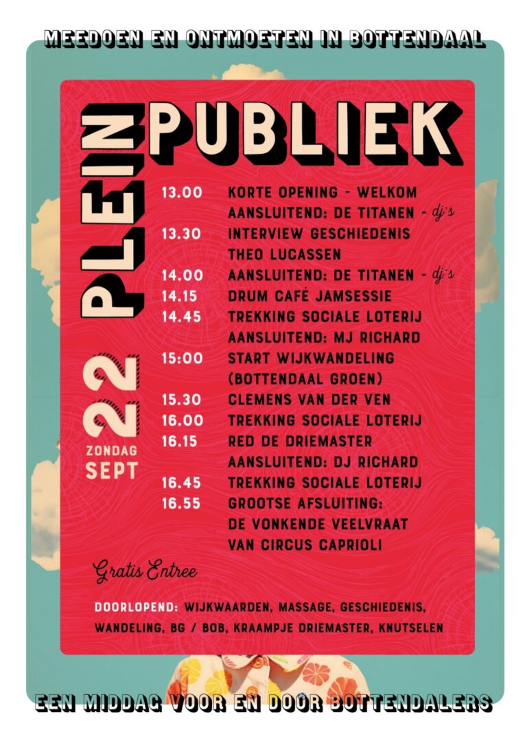 Plein Publiek 22 september speeltuin ’t Kraaienest