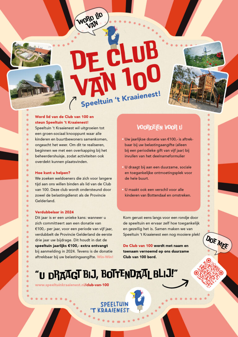 ´t Kraaienest: Word lid van de Club van 100!