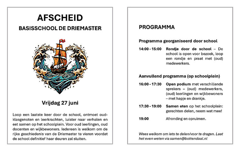 De Driemaster: Afscheid