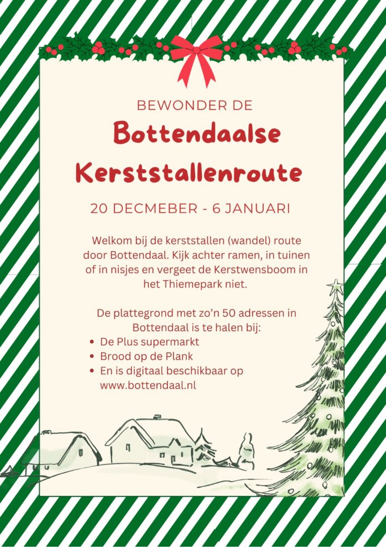 Kerststallenroute Bottendaal 2025