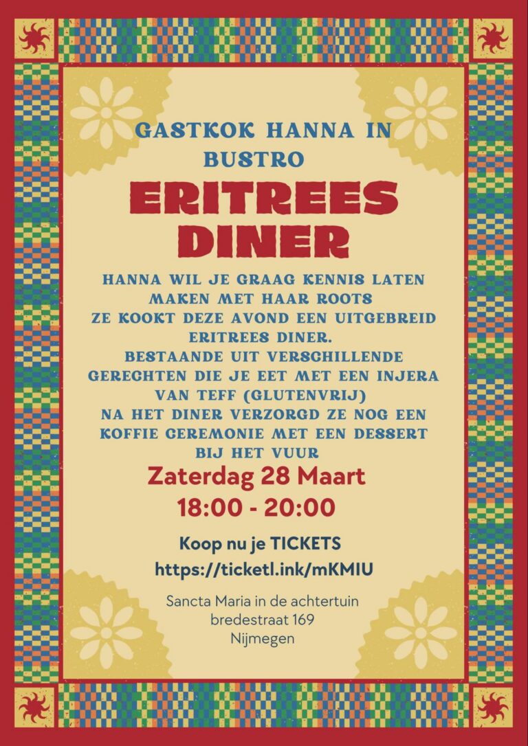 Eritrees diner, vanuit Bottendaal met passie